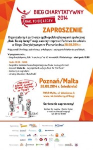 Zaproszenie na Bieg Charytatywny w Poznaniu